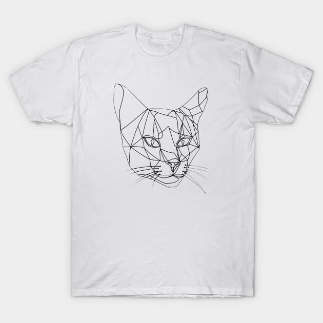 Line Cat Face T-Shirt by stkUA